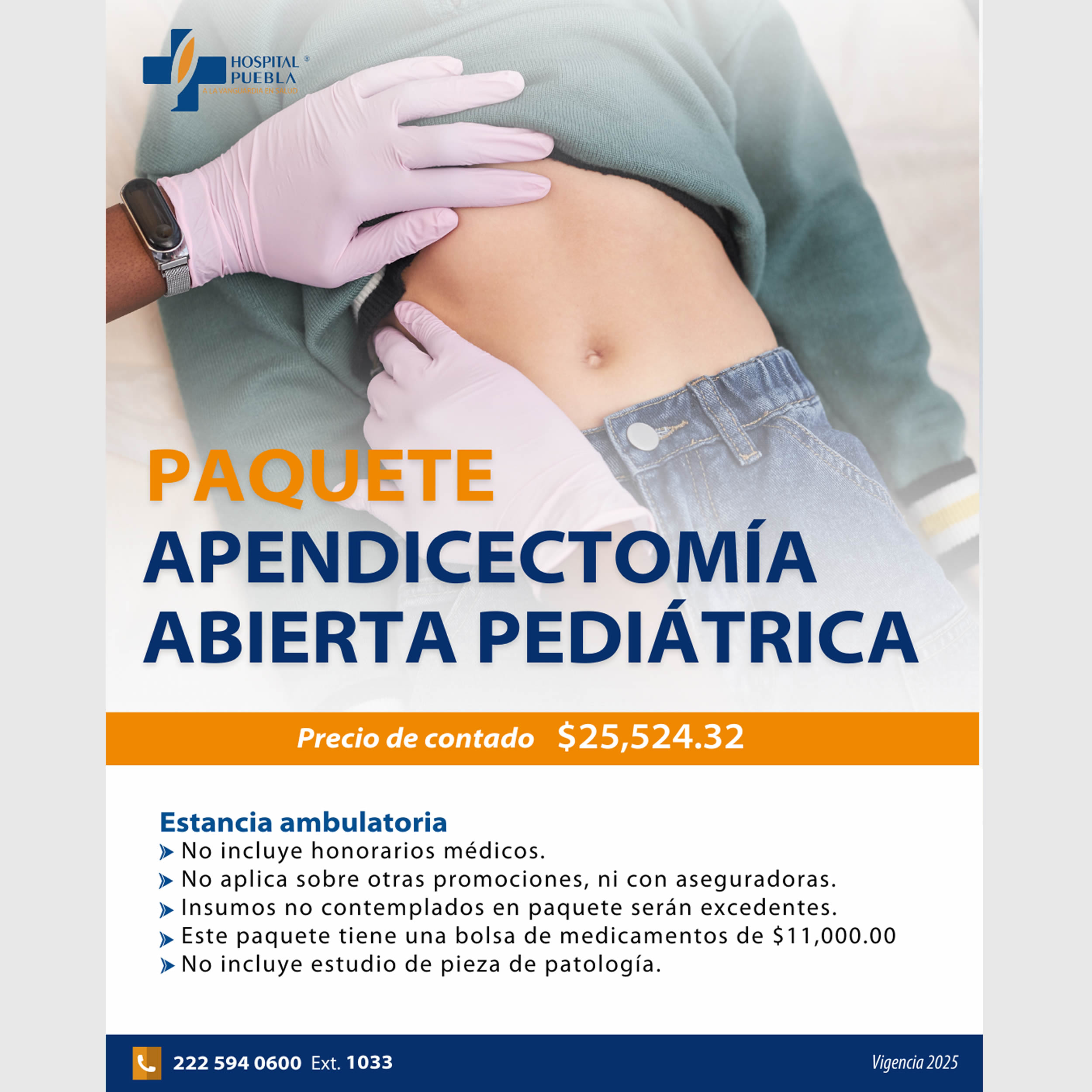 Paquete de Apendicetomía Abierta Pediátrica